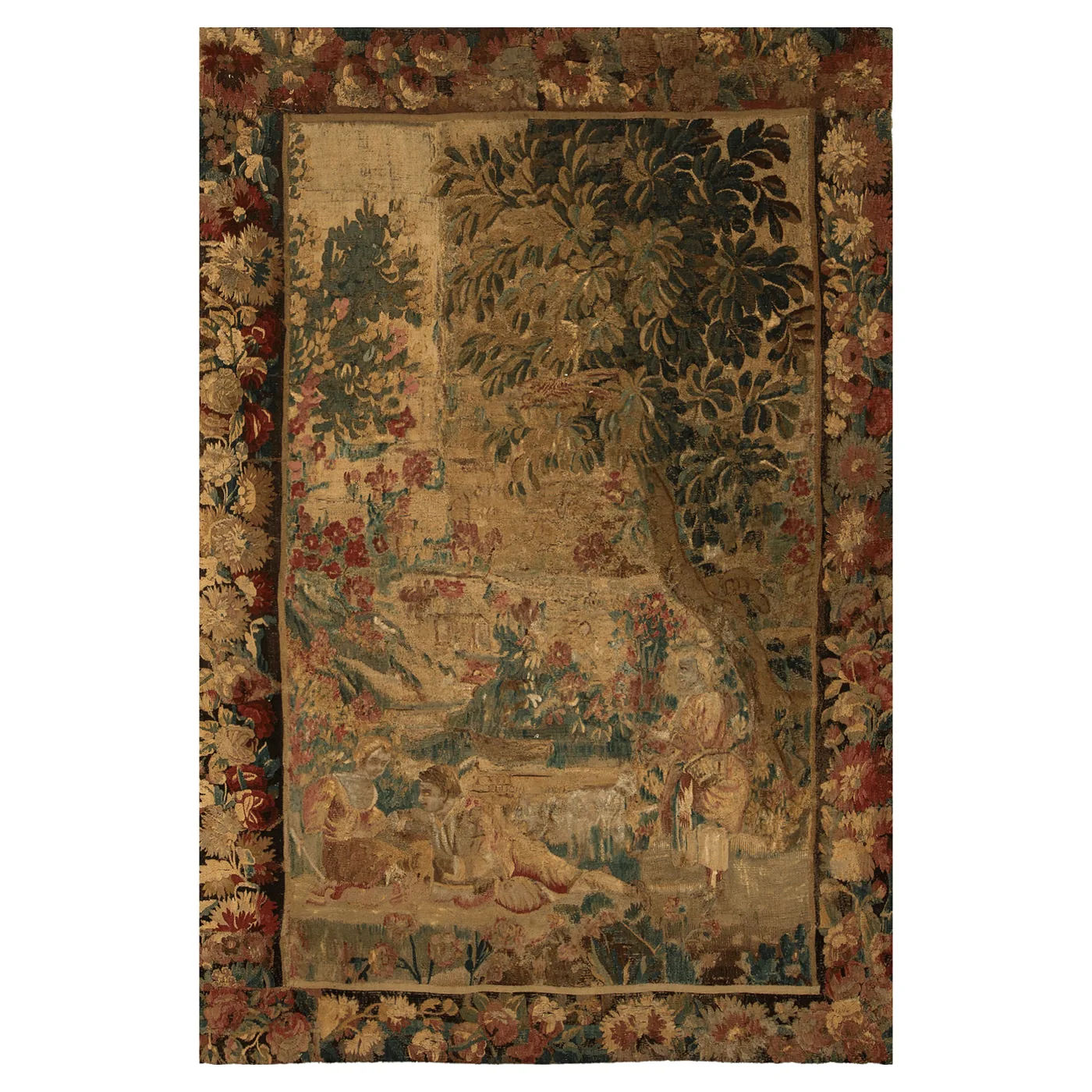 Brown baroque landscape tapestry in the Autumn Estate palette