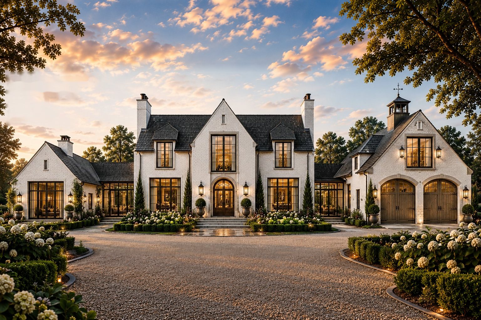 Atlantic House — a Garden Court Estate compound with carriage house and guest pavilion